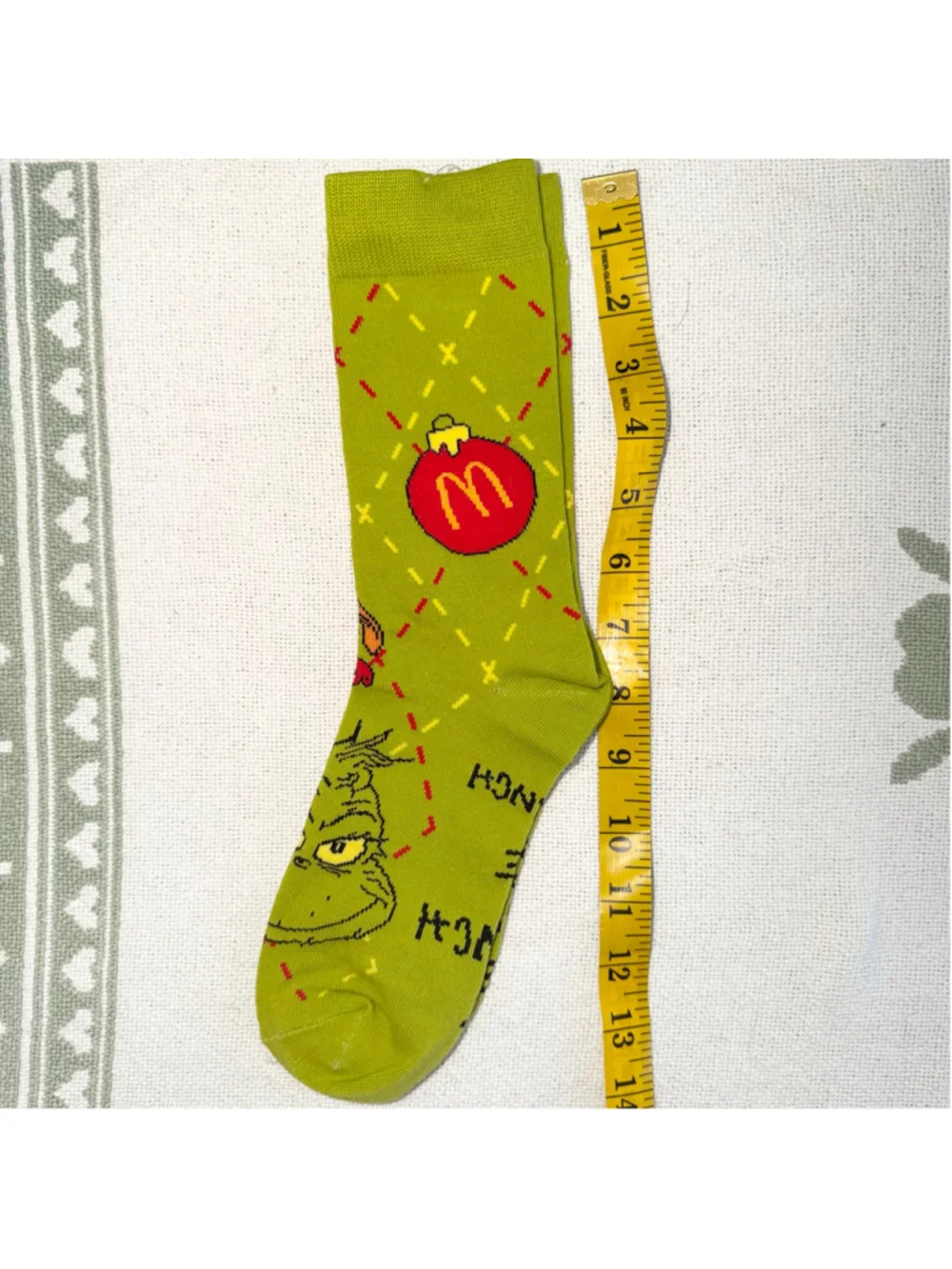 New Unpackaged 2025 McDonald’s Grinch Socks Christmas Adult Happy Meal Grinch